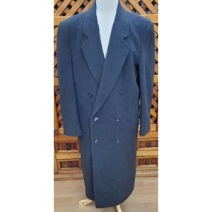 Metropolitan Grey DOUBLE BREASTED Wool/Cashmere TRENCH Over Coat Jacket 42 R
